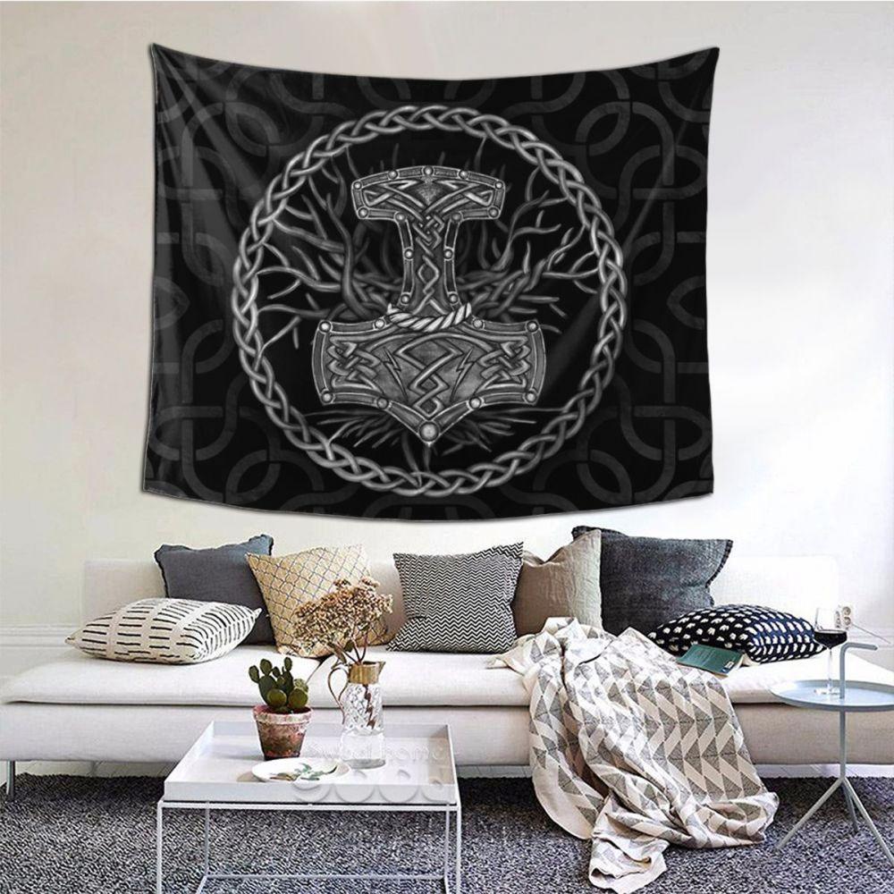 Thors Hammer<br> Wikinger Flagge