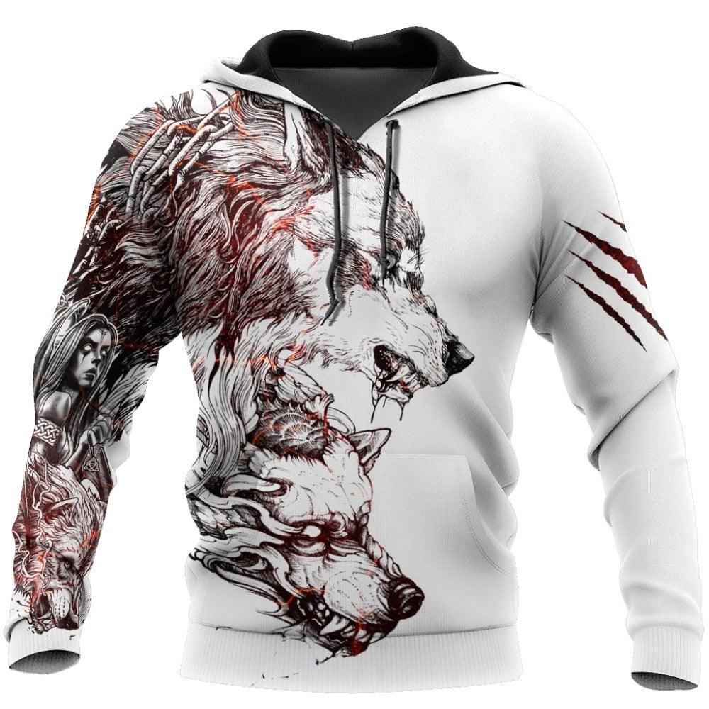 Red Wolf<br> Wikinger Hoodie