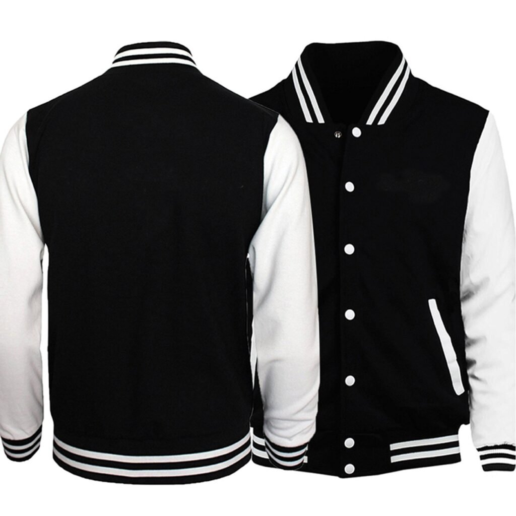 Nordische Mythologie Wikinger Jacke – schwarz-weiße Collegejacke | Tal der Wikinger